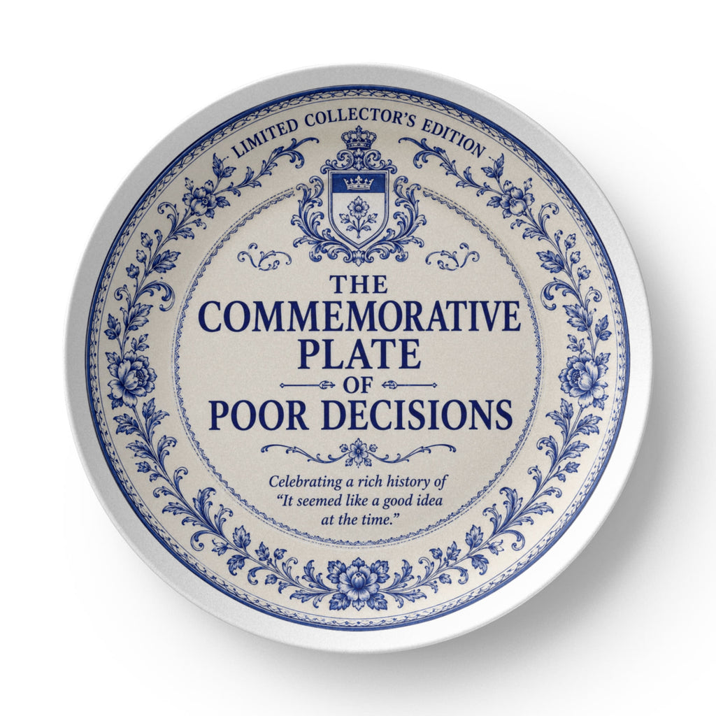 The Commemorative Plate of Poor Decisions | Funny 10" Collector Plate
