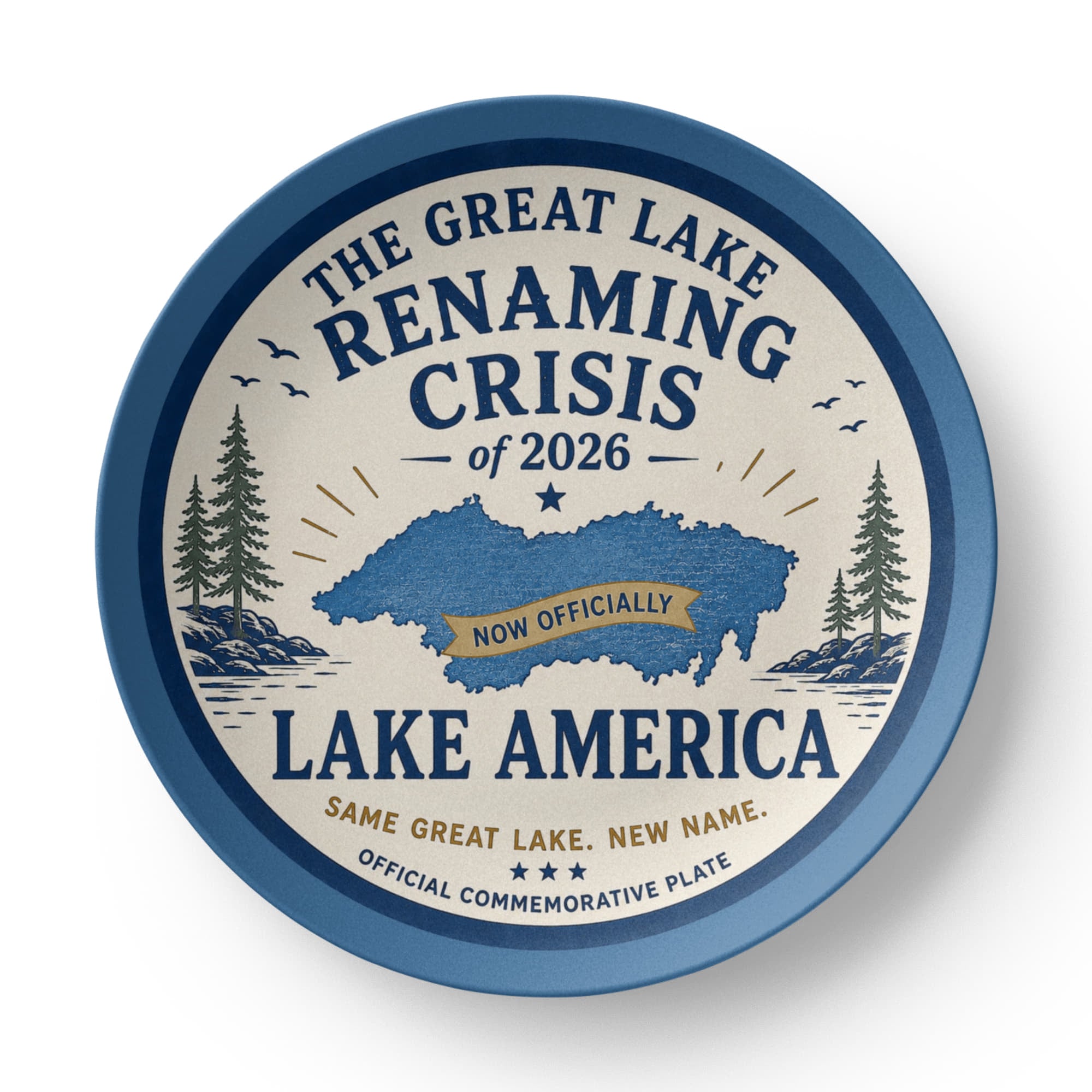 The Great Lake Renaming Crisis of 2026 Lake America Commemorative Plate