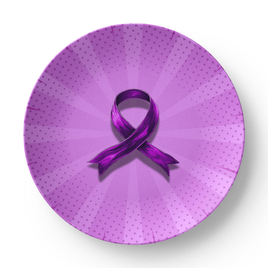 Comic Style Purple Ribbon Collectible Plate
