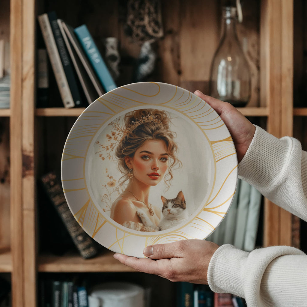 Beautiful Cat Lady Collectible Plate