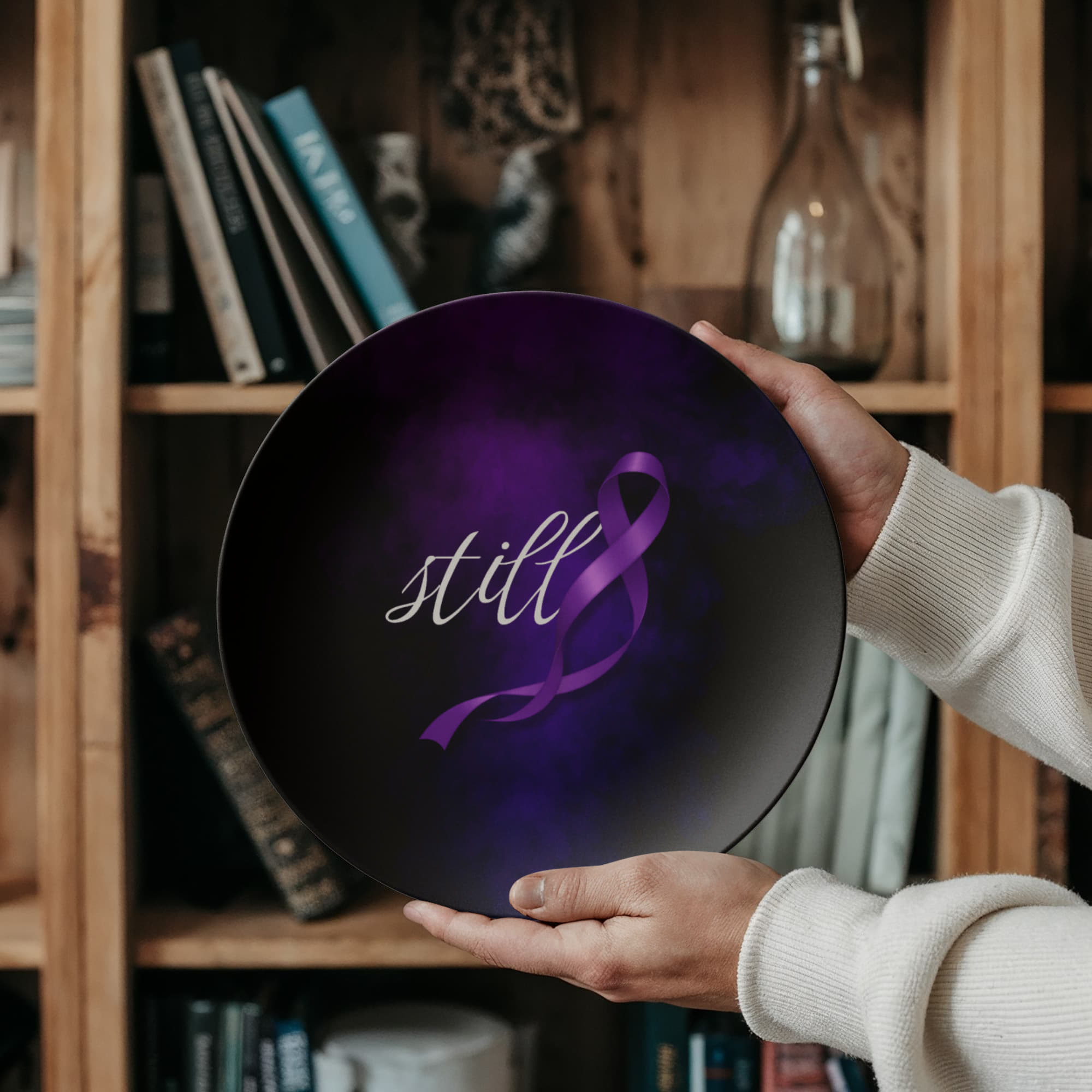 Still Decorative Plate | Epilepsy Awareness Purple Ribbon Plate