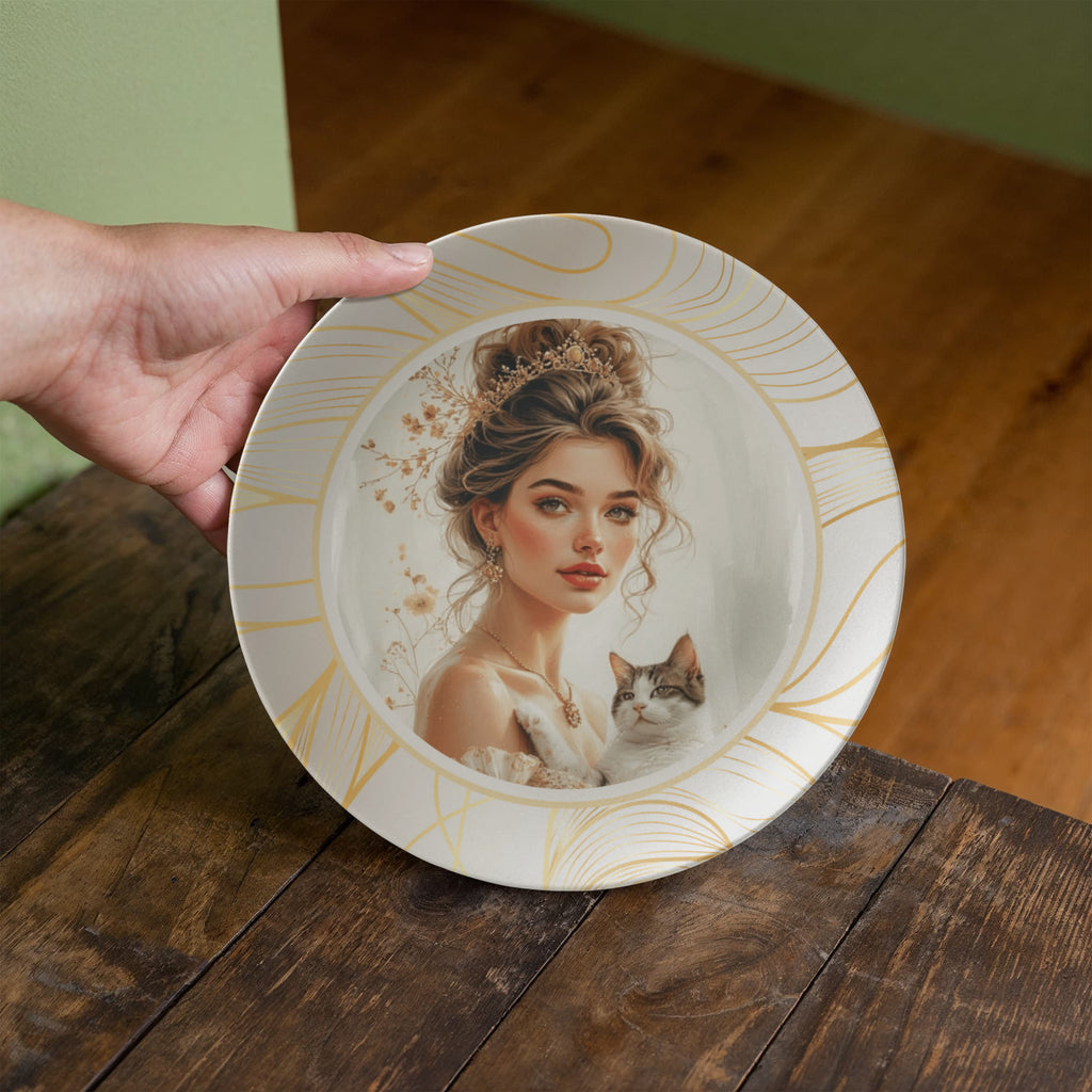 Beautiful Cat Lady Collectible Plate