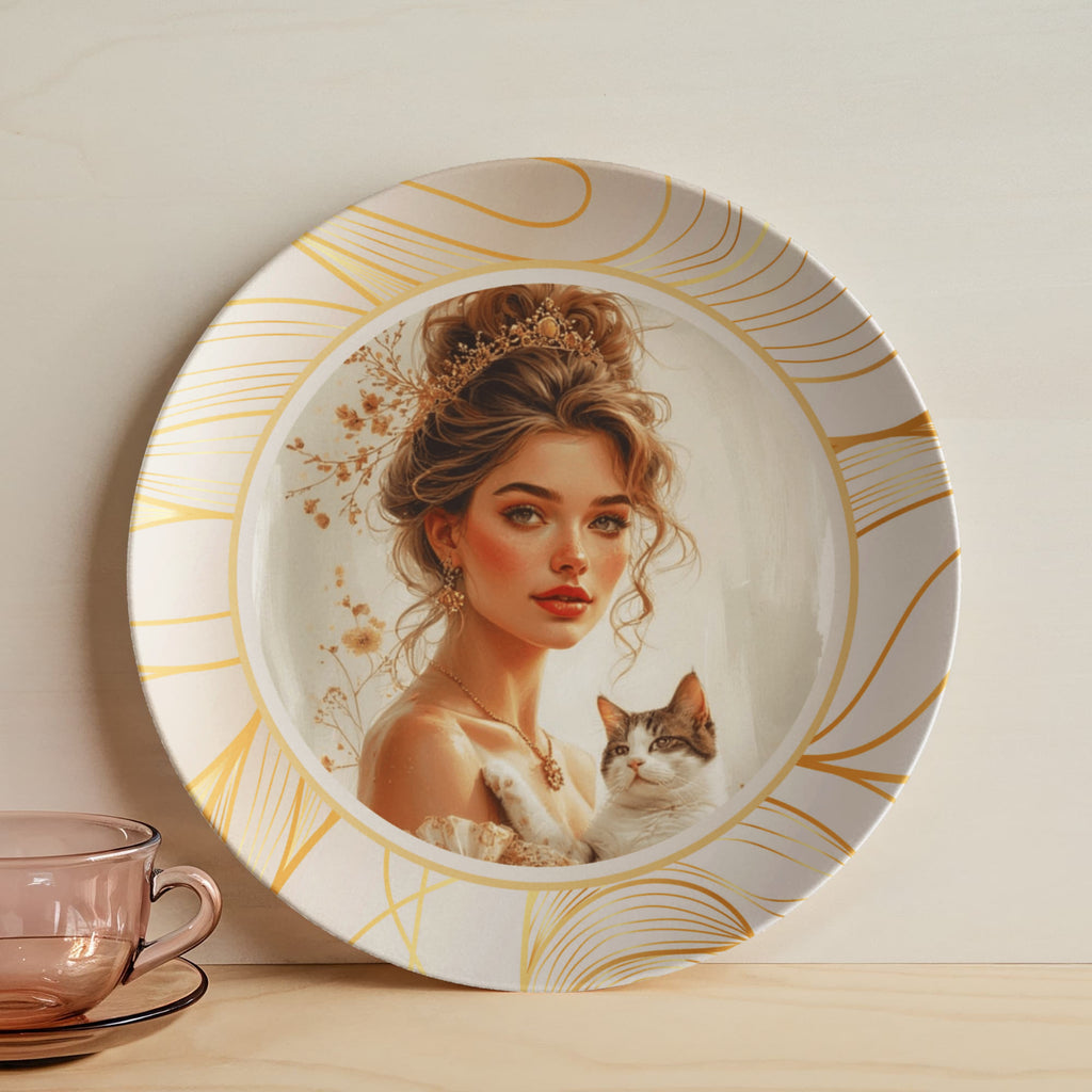 Beautiful Cat Lady Collectible Plate