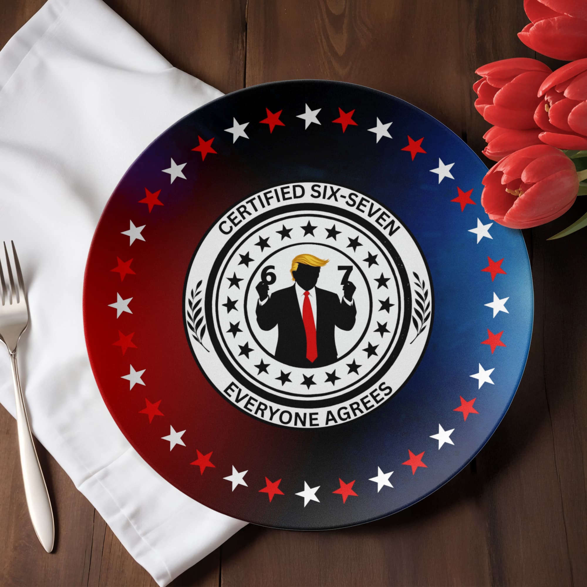 Six Seven Dinner Plate – Certified Parody Servingware
