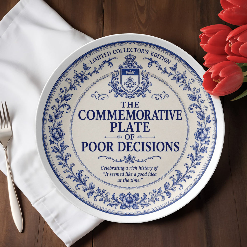 The Commemorative Plate of Poor Decisions | Funny 10" Collector Plate