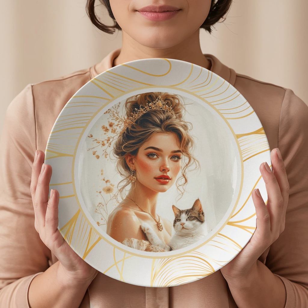Beautiful Cat Lady Collectible Plate