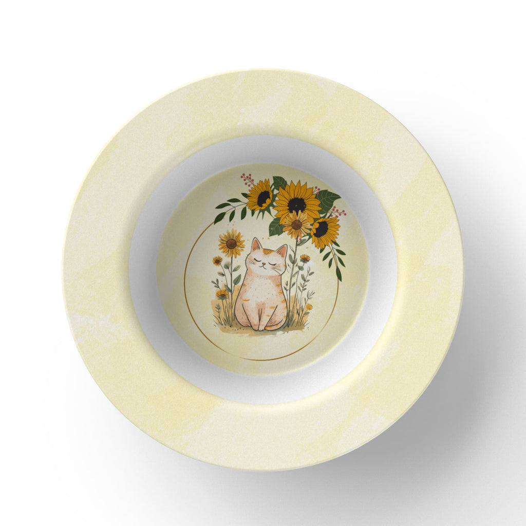 Yellow Sunflower Kitty Collectible Bowl
