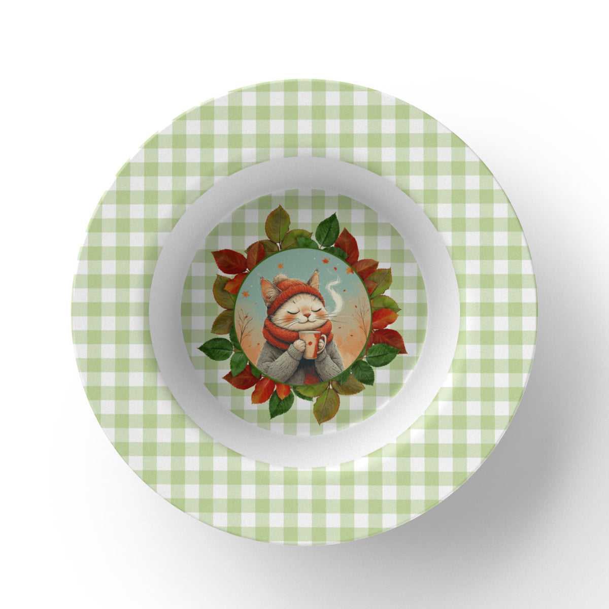 Country Autumn Kitty Collectible Bowl