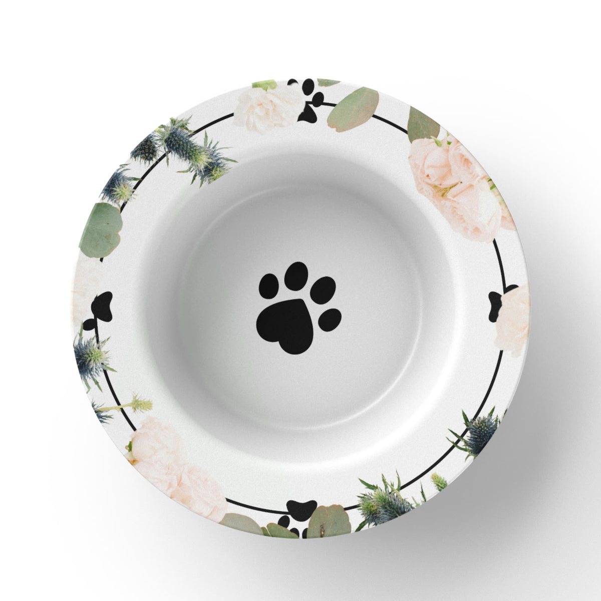 Floral Themed Cat Paw Collectible Bowl