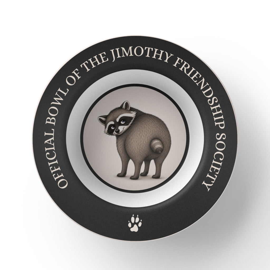Official Bowl of the Jimothy Friendship Society – 8.5-Inch Raccoon Bowl