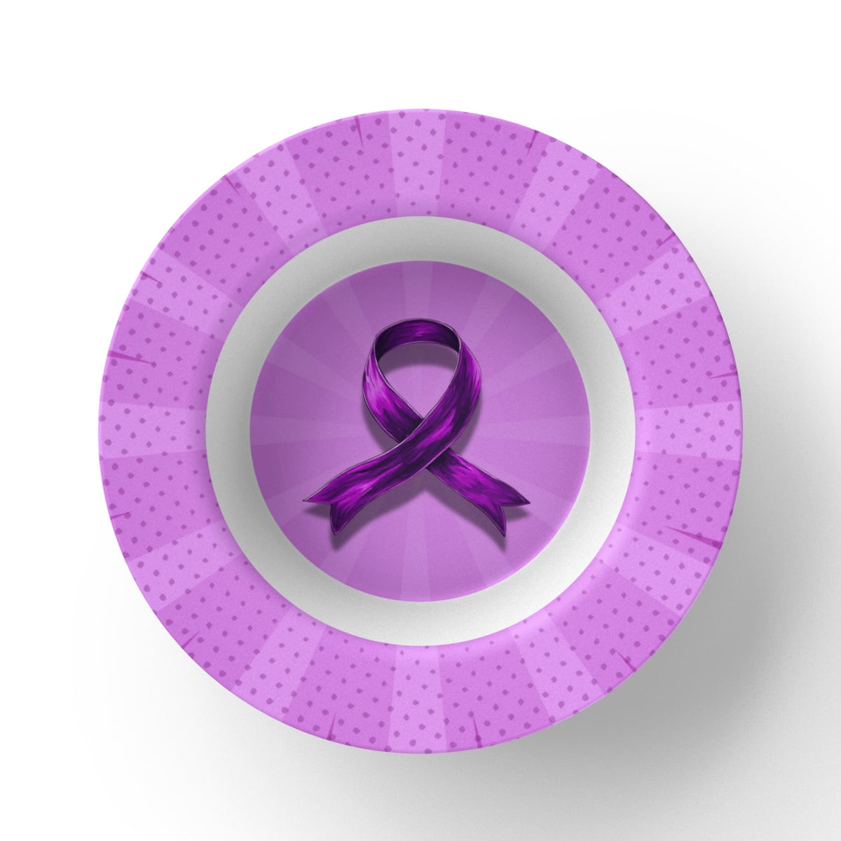 Comic Style Purple Ribbon Collectible Bowl