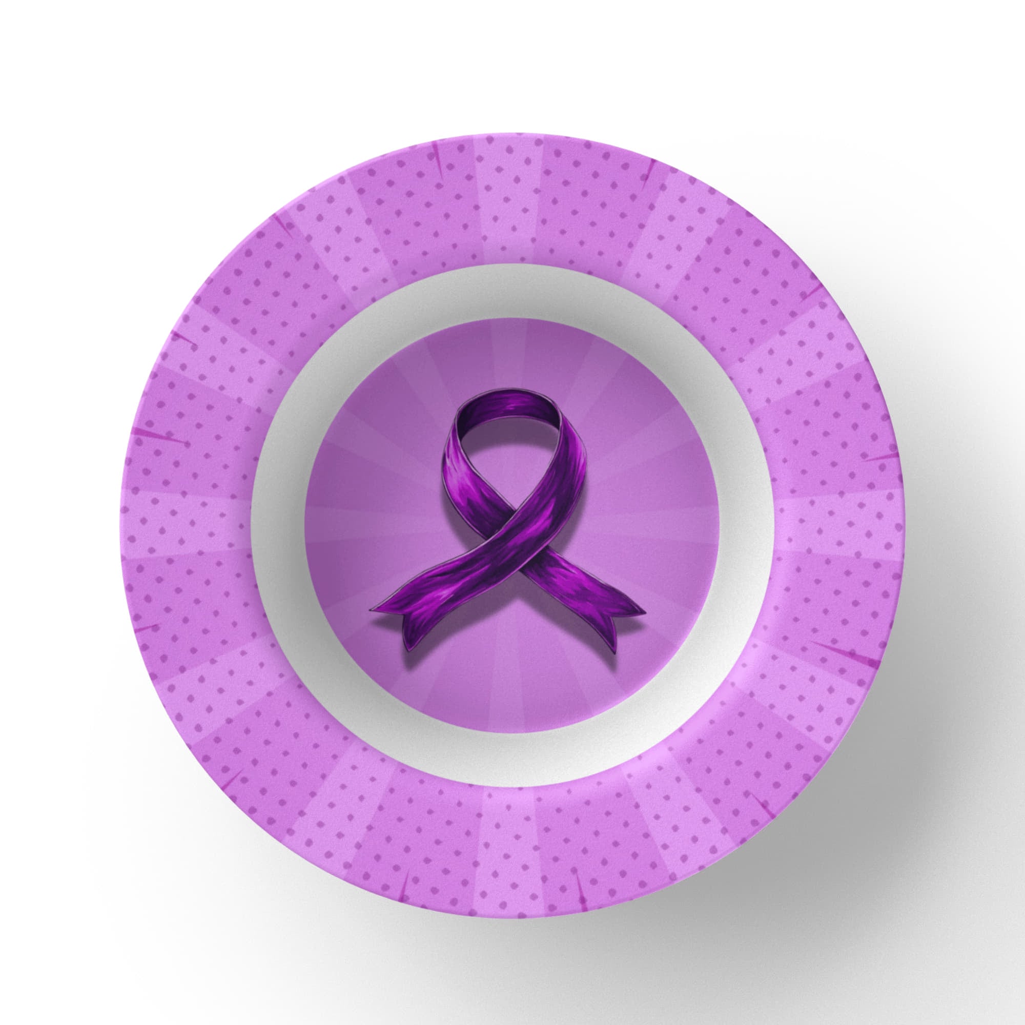 Comic Style Purple Ribbon Collectible Bowl