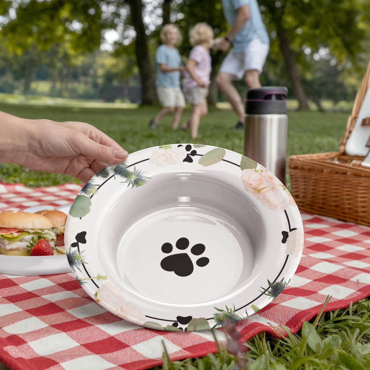 Floral Themed Cat Paw Collectible Bowl