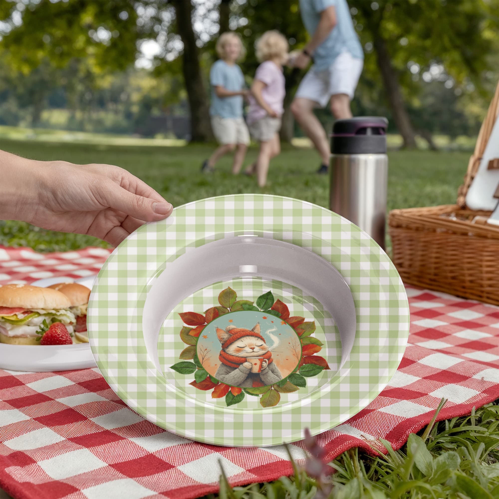 Country Autumn Kitty Collectible Bowl