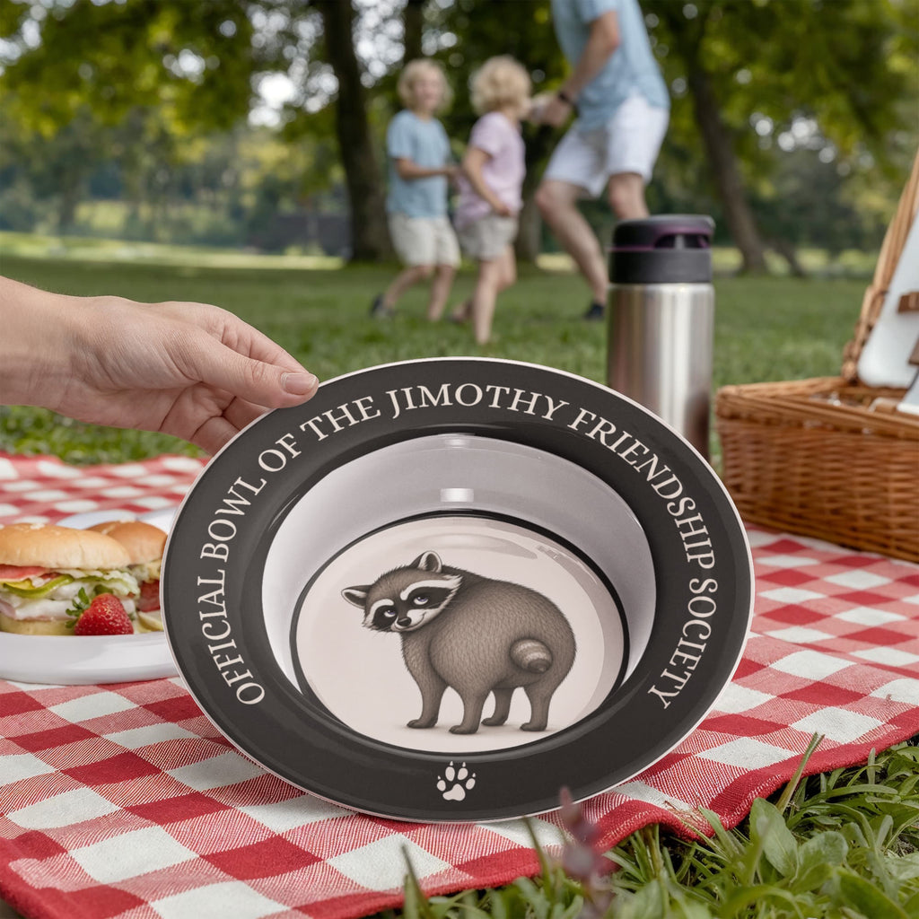Official Bowl of the Jimothy Friendship Society – 8.5-Inch Raccoon Bowl