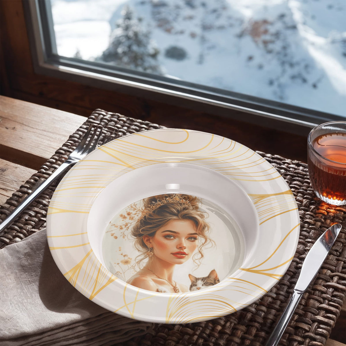 Beautiful Cat Lady Collectible Bowl