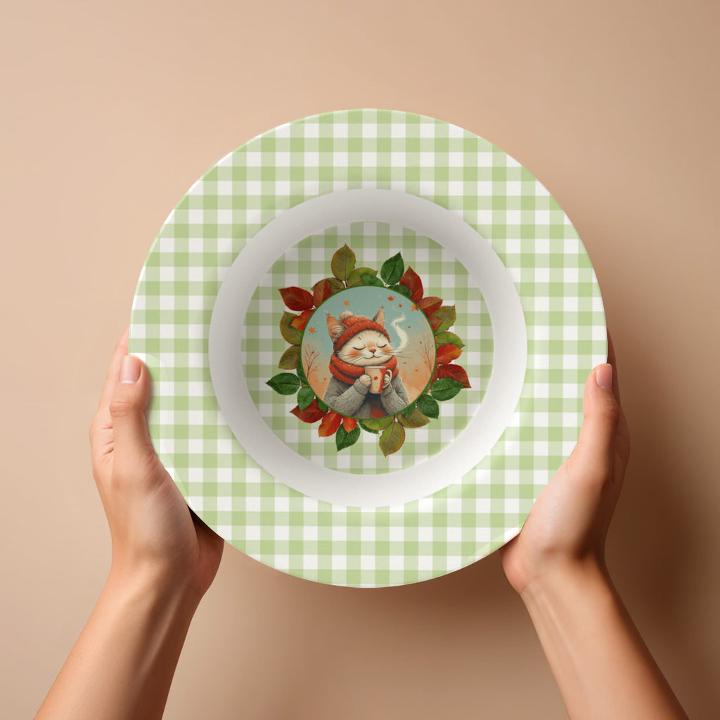 Country Autumn Kitty Collectible Bowl