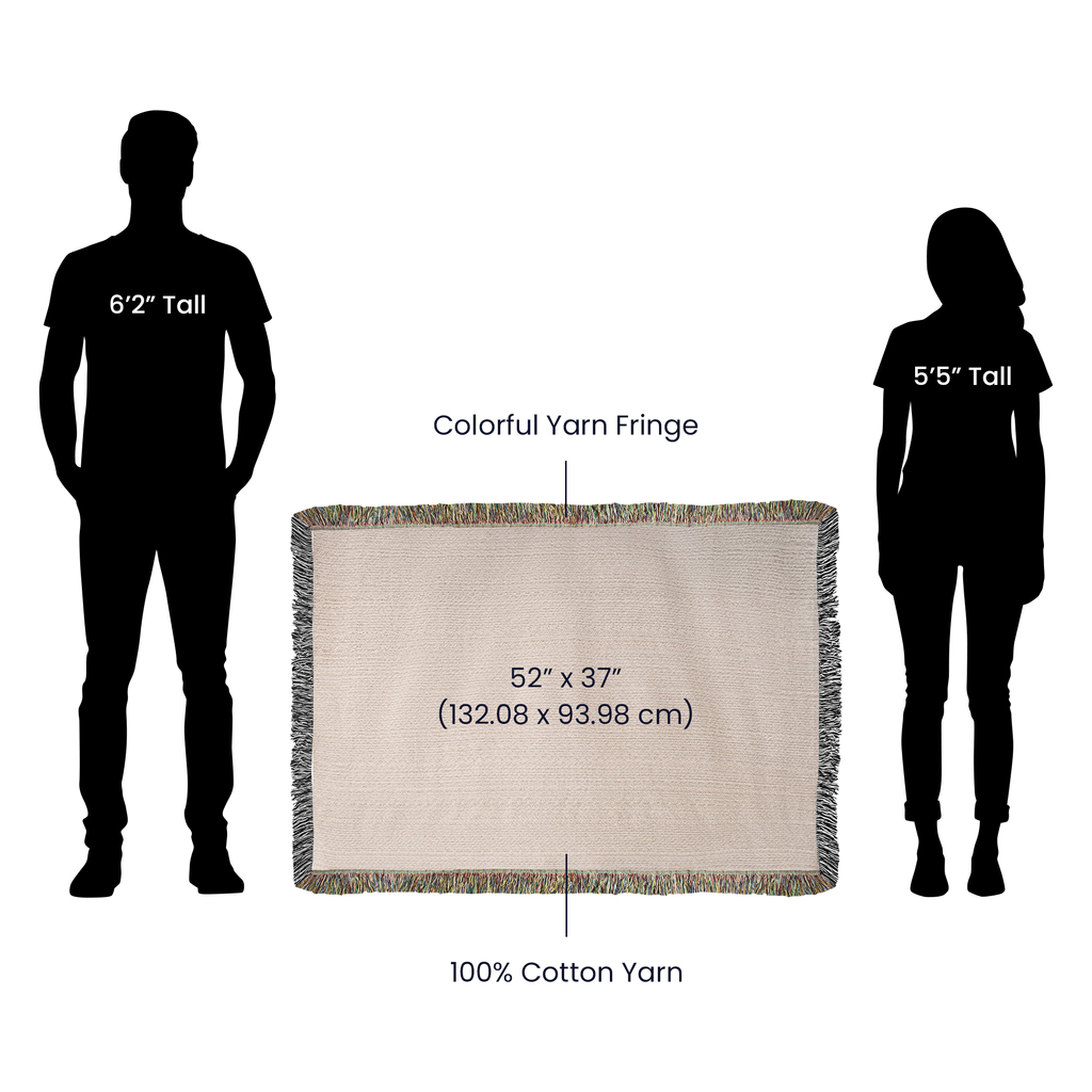 Checked Feline Woven Blanket – Gold & Black Cat Outline Throw