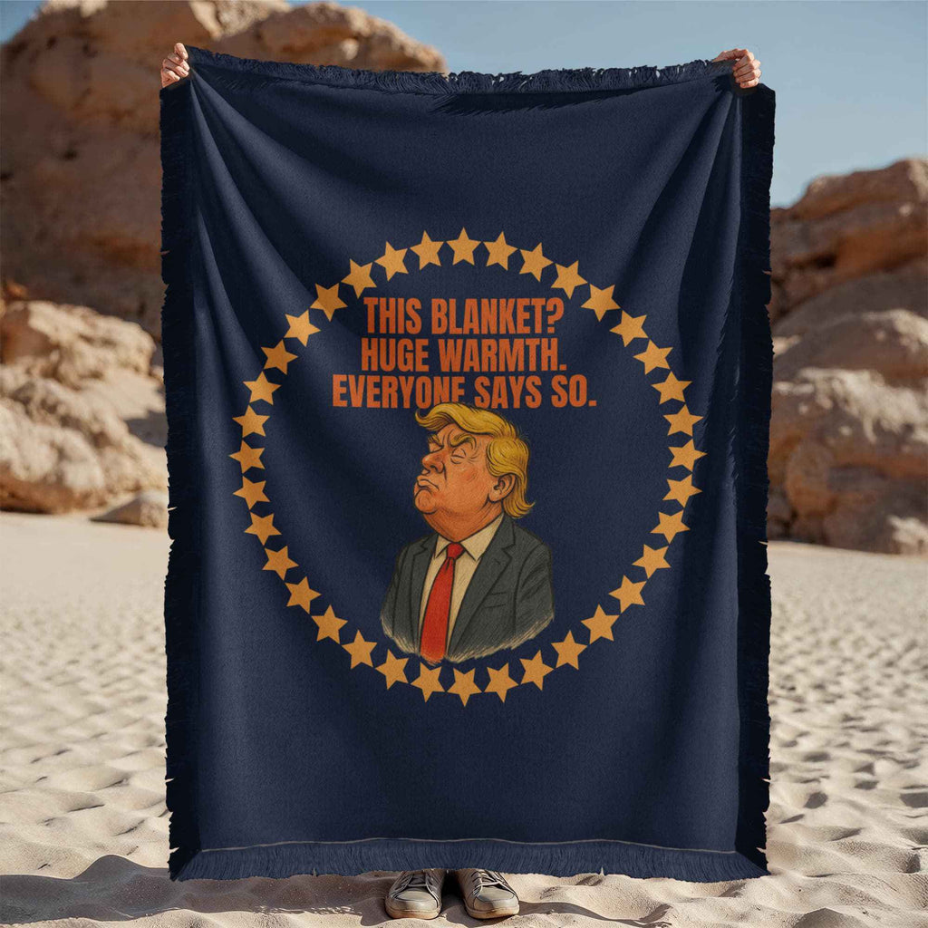 Huge Warmth Woven Throw — “This Blanket? Huge Warmth. Everyone Says So.”