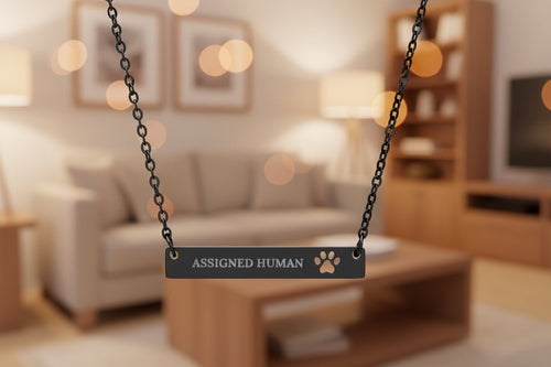 Assigned Human Bar Necklace | Cat Love Engraved Necklace - Jewelry, Necklaces - EpiAl's Shop