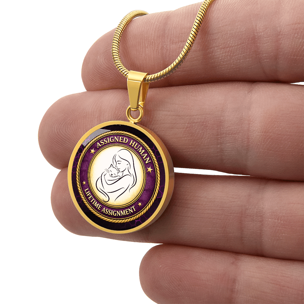 Assigned Human – Lifetime Assignment Necklace | Cat Lover Parody Pendant - Jewelry, Necklaces - EpiAl's Shop