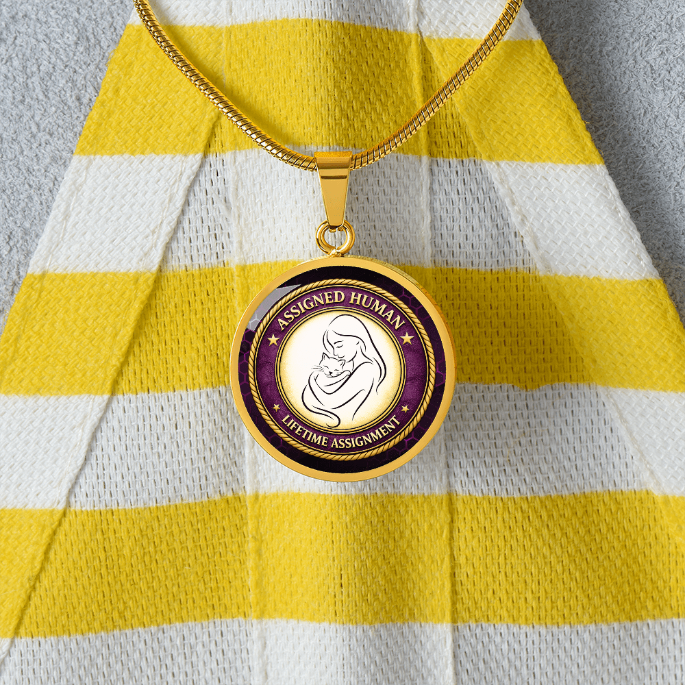 Assigned Human – Lifetime Assignment Necklace | Cat Lover Parody Pendant - Jewelry, Necklaces - EpiAl's Shop