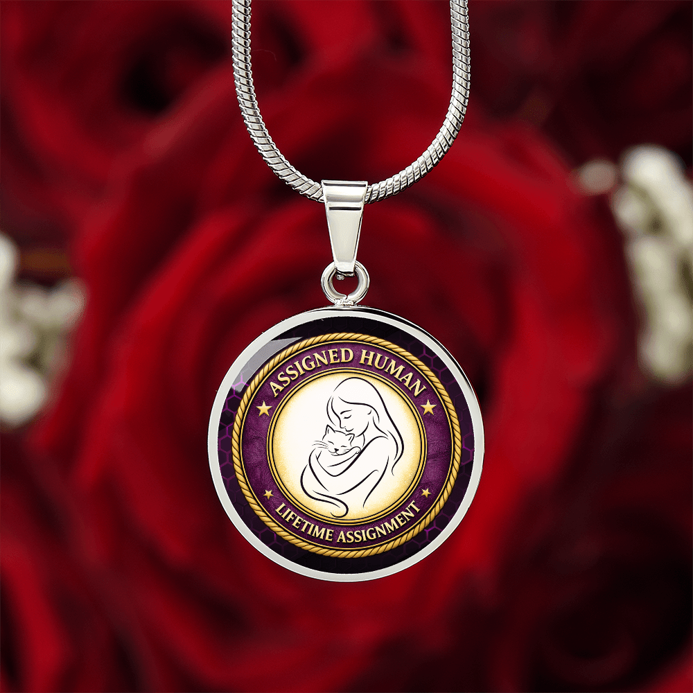 Assigned Human – Lifetime Assignment Necklace | Cat Lover Parody Pendant - Jewelry, Necklaces - EpiAl's Shop