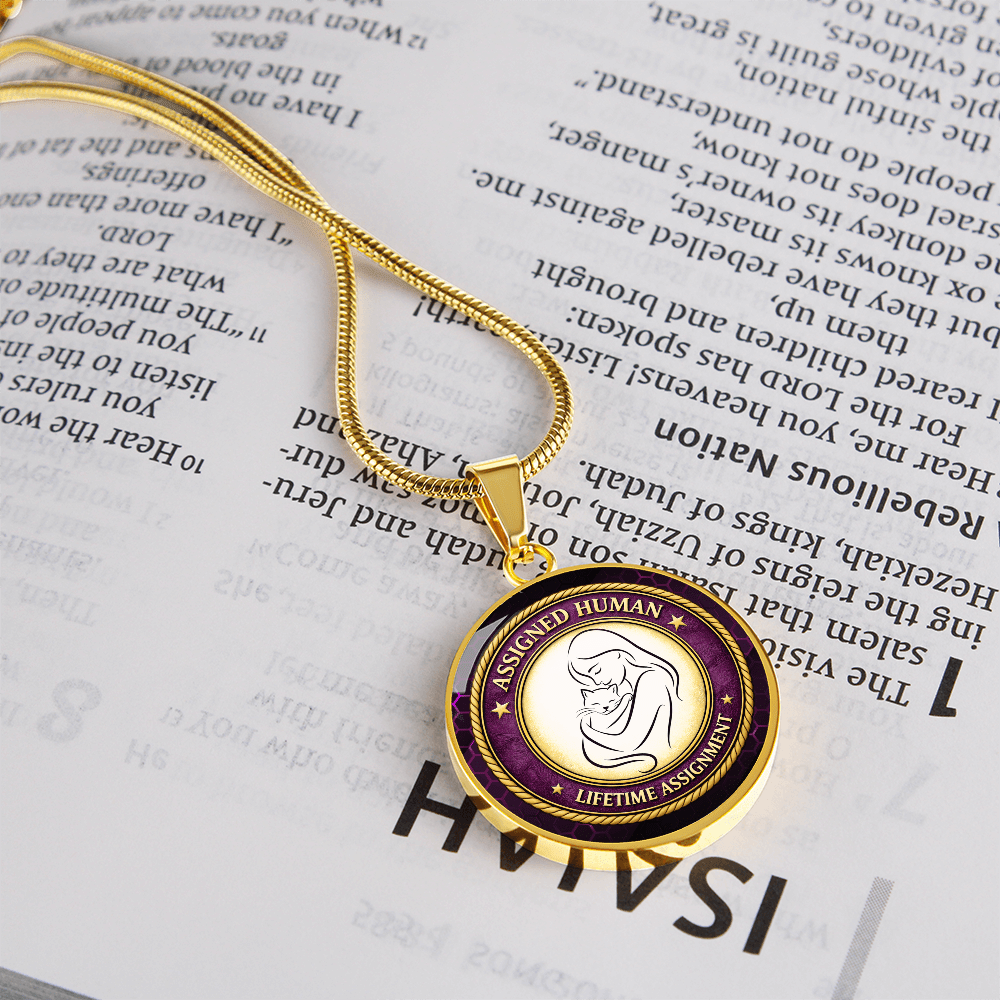 Assigned Human – Lifetime Assignment Necklace | Cat Lover Parody Pendant - Jewelry, Necklaces - EpiAl's Shop