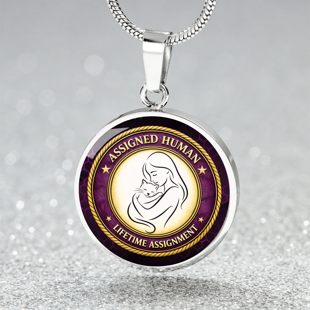 Assigned Human – Lifetime Assignment Necklace | Cat Lover Parody Pendant - Jewelry, Necklaces - EpiAl's Shop