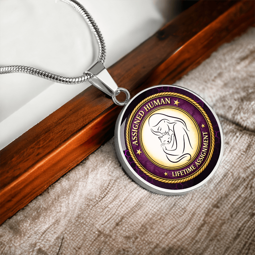 Assigned Human – Lifetime Assignment Necklace | Cat Lover Parody Pendant - Jewelry, Necklaces - EpiAl's Shop