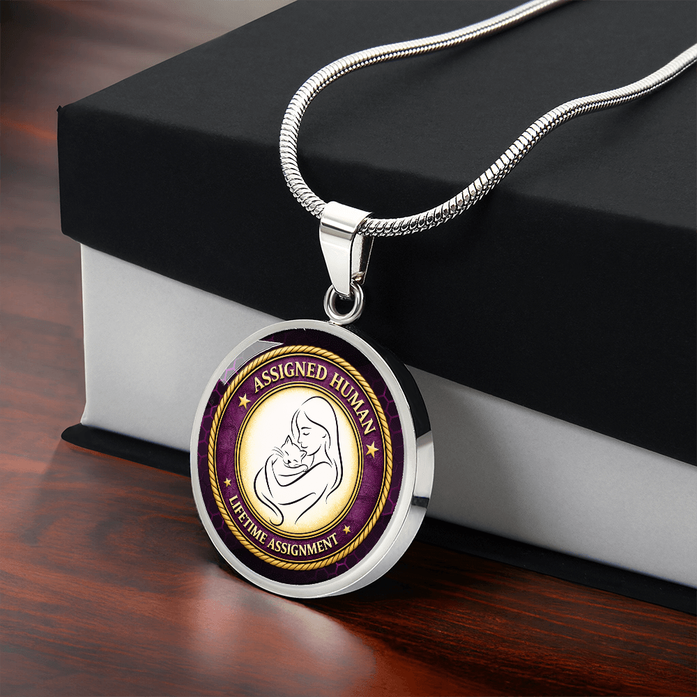 Assigned Human – Lifetime Assignment Necklace | Cat Lover Parody Pendant - Jewelry, Necklaces - EpiAl's Shop