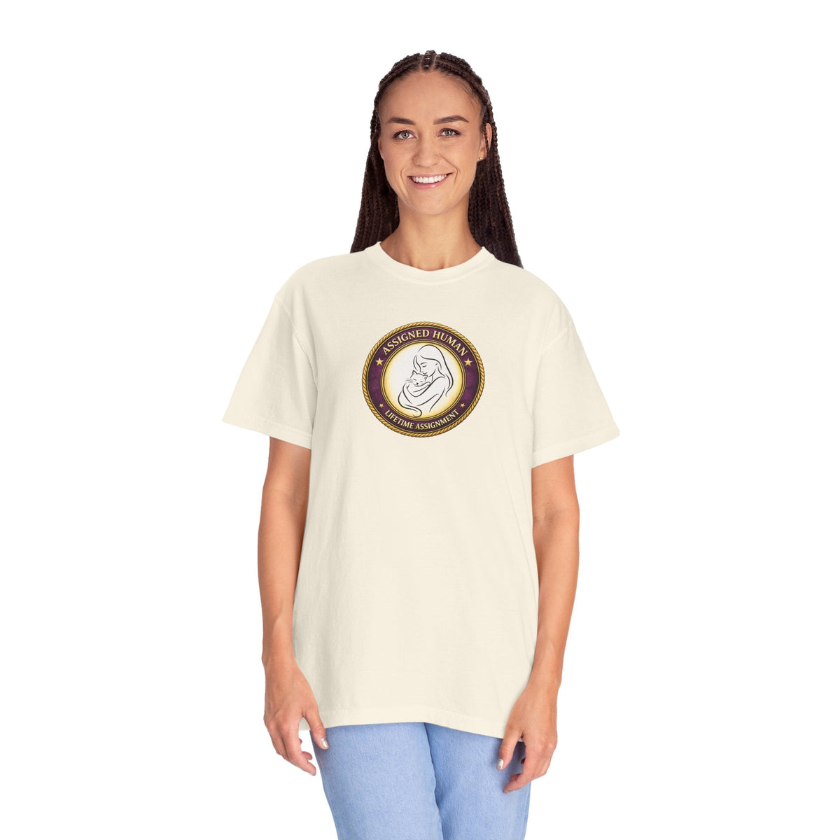 Assigned Human – Lifetime Assignment T-Shirt | Cat Lover Seal Tee - Clothing, Women, T-Shirts - EpiAl's Shop