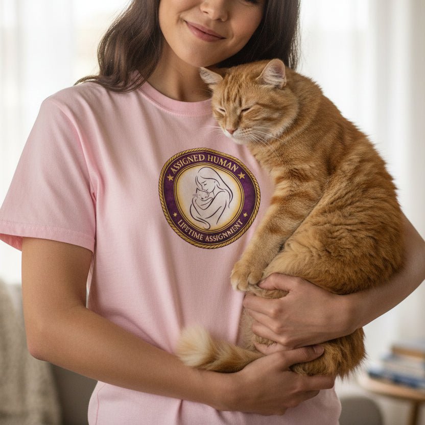Assigned Human – Lifetime Assignment T-Shirt | Cat Lover Seal Tee - Clothing, Women, T-Shirts - EpiAl's Shop