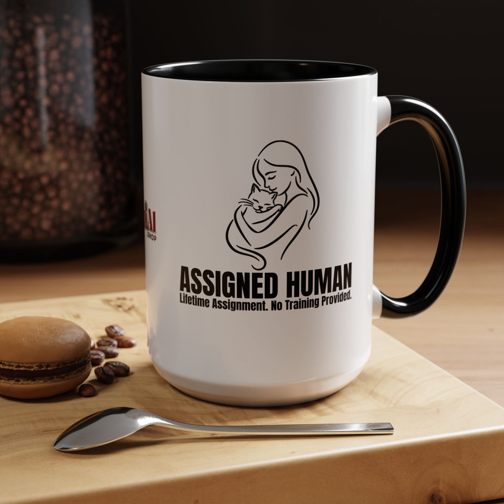 Assigned Human Mug – Lifetime Assignment Cat Coffee Cup - Drinkware, Coffee Mugs - EpiAl's Shop