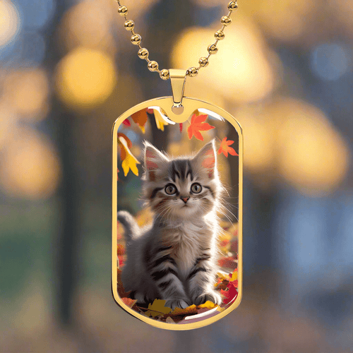 Autumn Kitten Necklace for Cat Lovers - Jewelry, Necklaces - EpiAl's Shop