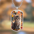 Autumn Kitten Necklace for Cat Lovers - Jewelry, Necklaces - EpiAl's Shop