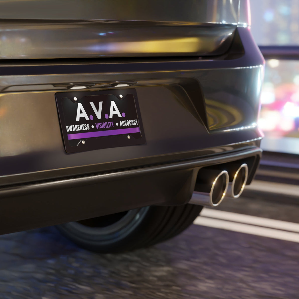 A.V.A. Awareness Visibility Advocacy Car Tag – Epilepsy Awareness License Plate - Vehicle License Plates/Tags - EpiAl's Shop