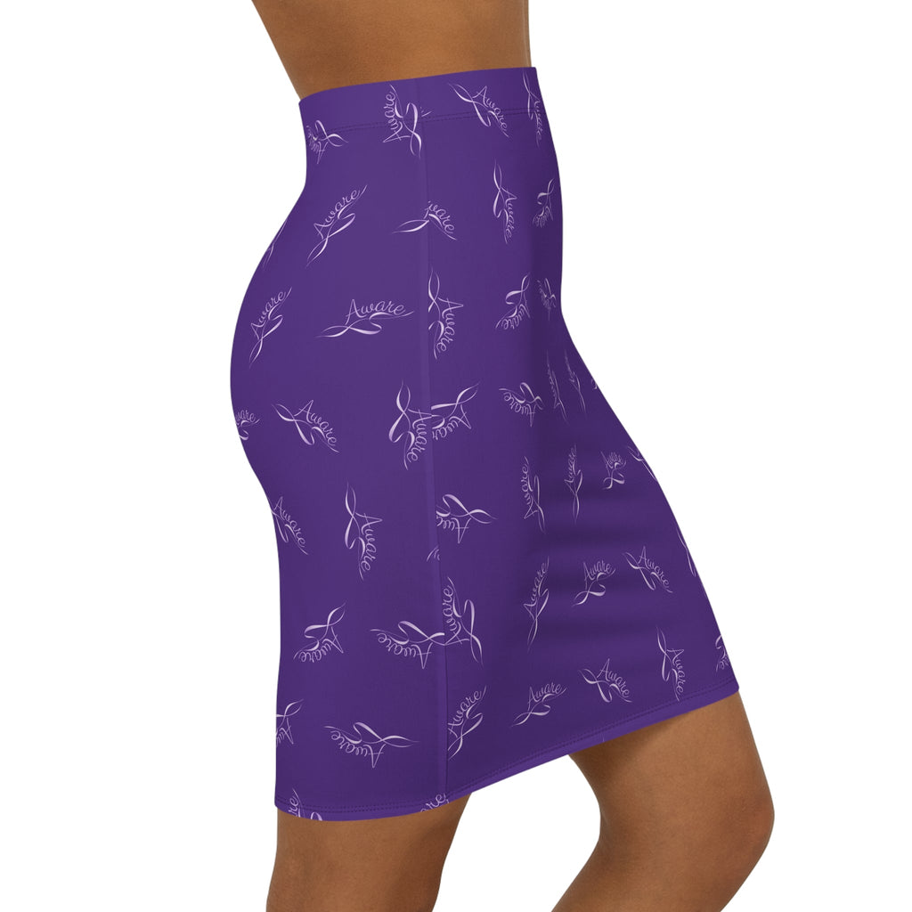 Aware Script Pencil Skirt — Epilepsy Awareness Edition - Clothing, Women, Skirts - EpiAl's Shop
