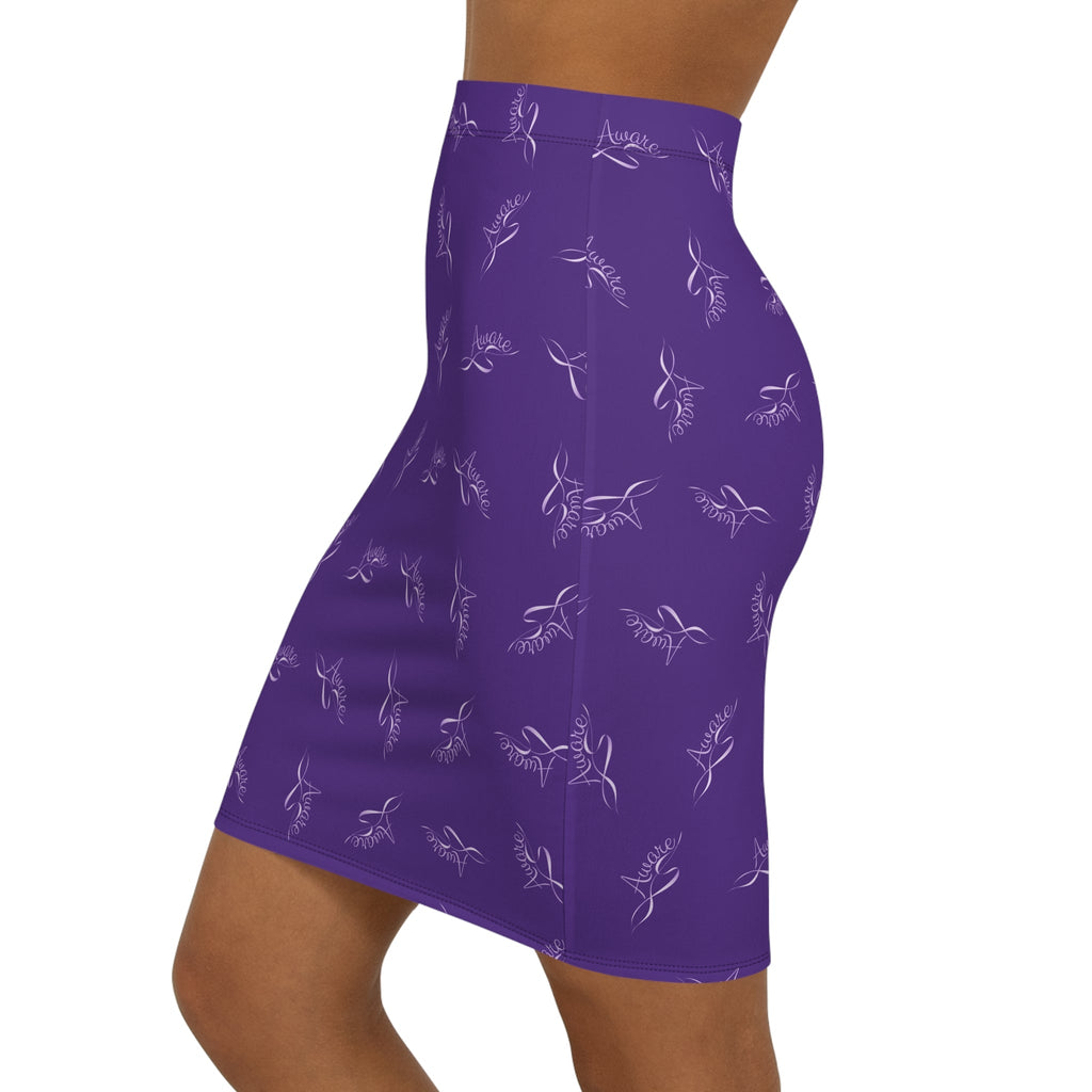 Aware Script Pencil Skirt — Epilepsy Awareness Edition - Clothing, Women, Skirts - EpiAl's Shop