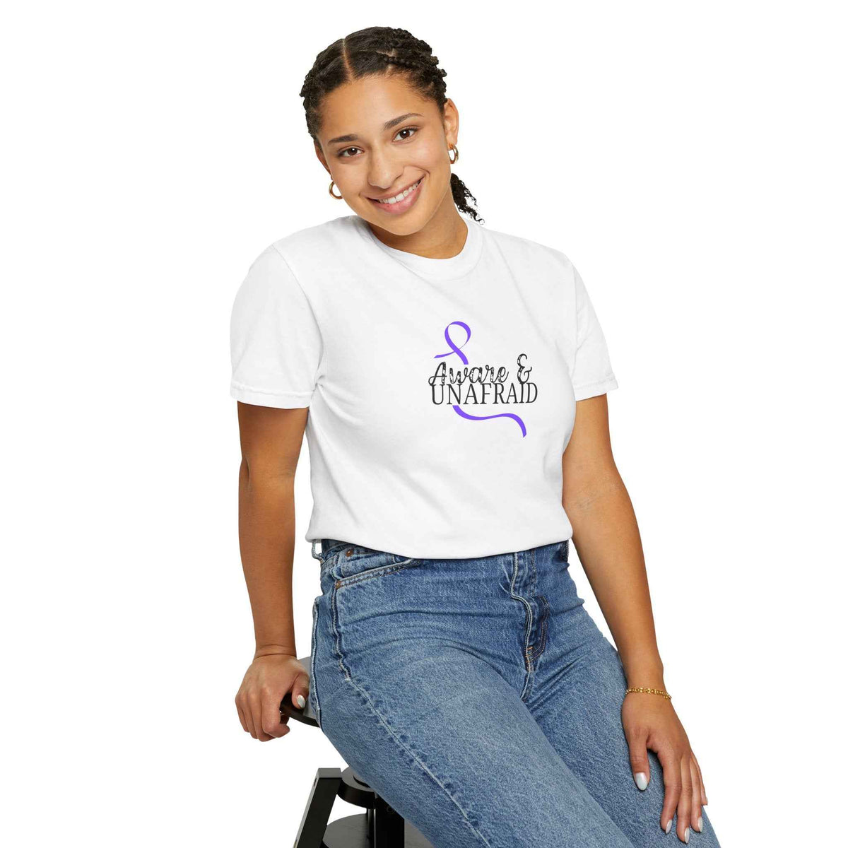 Aware & Unafraid T-Shirt – Epilepsy Awareness Purple Tee - Clothing, Unisex, T-Shirts - EpiAl's Shop