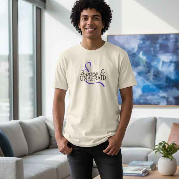 Aware & Unafraid T-Shirt – Epilepsy Awareness Purple Tee - Clothing, Unisex, T-Shirts - EpiAl's Shop