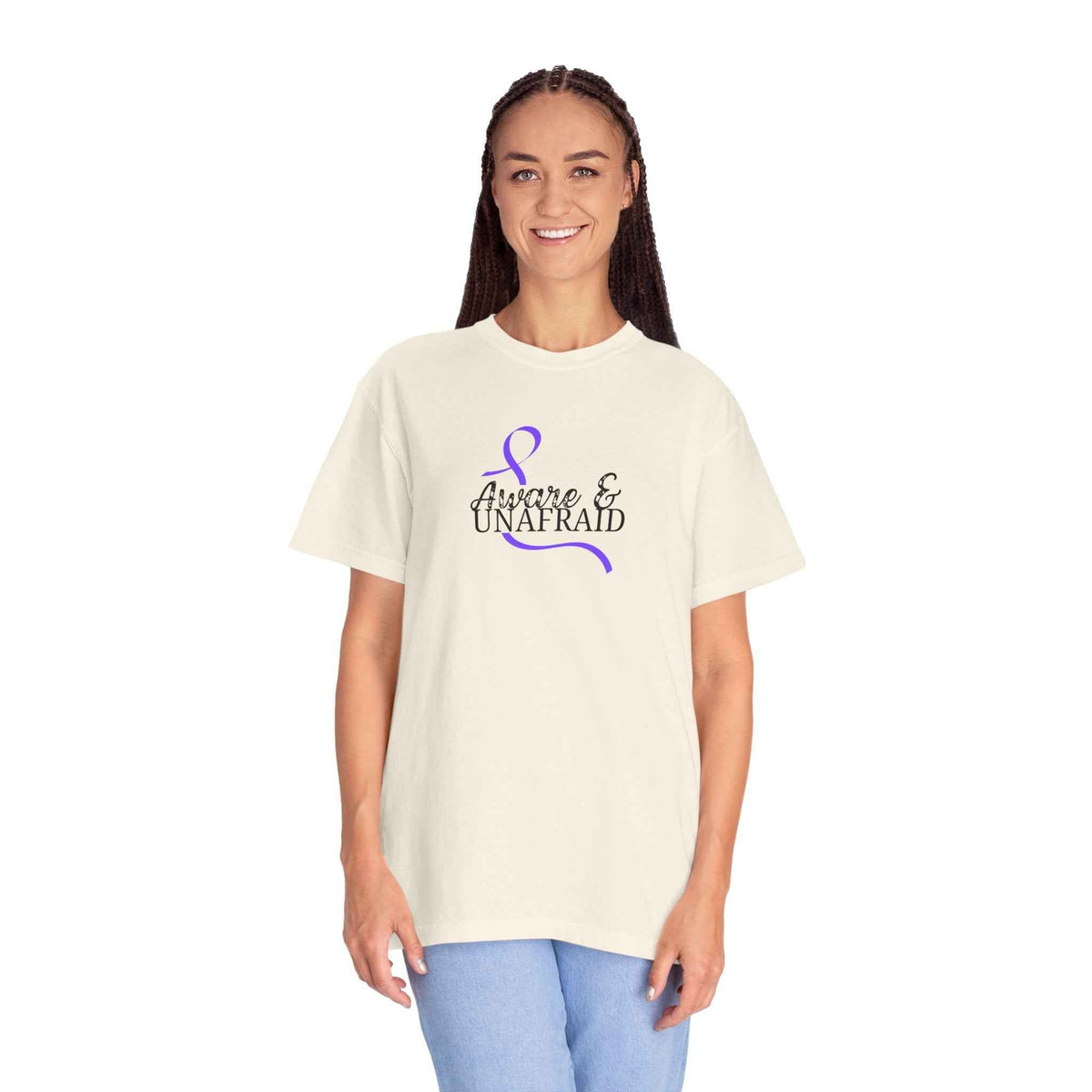 Aware & Unafraid T-Shirt – Epilepsy Awareness Purple Tee - Clothing, Unisex, T-Shirts - EpiAl's Shop