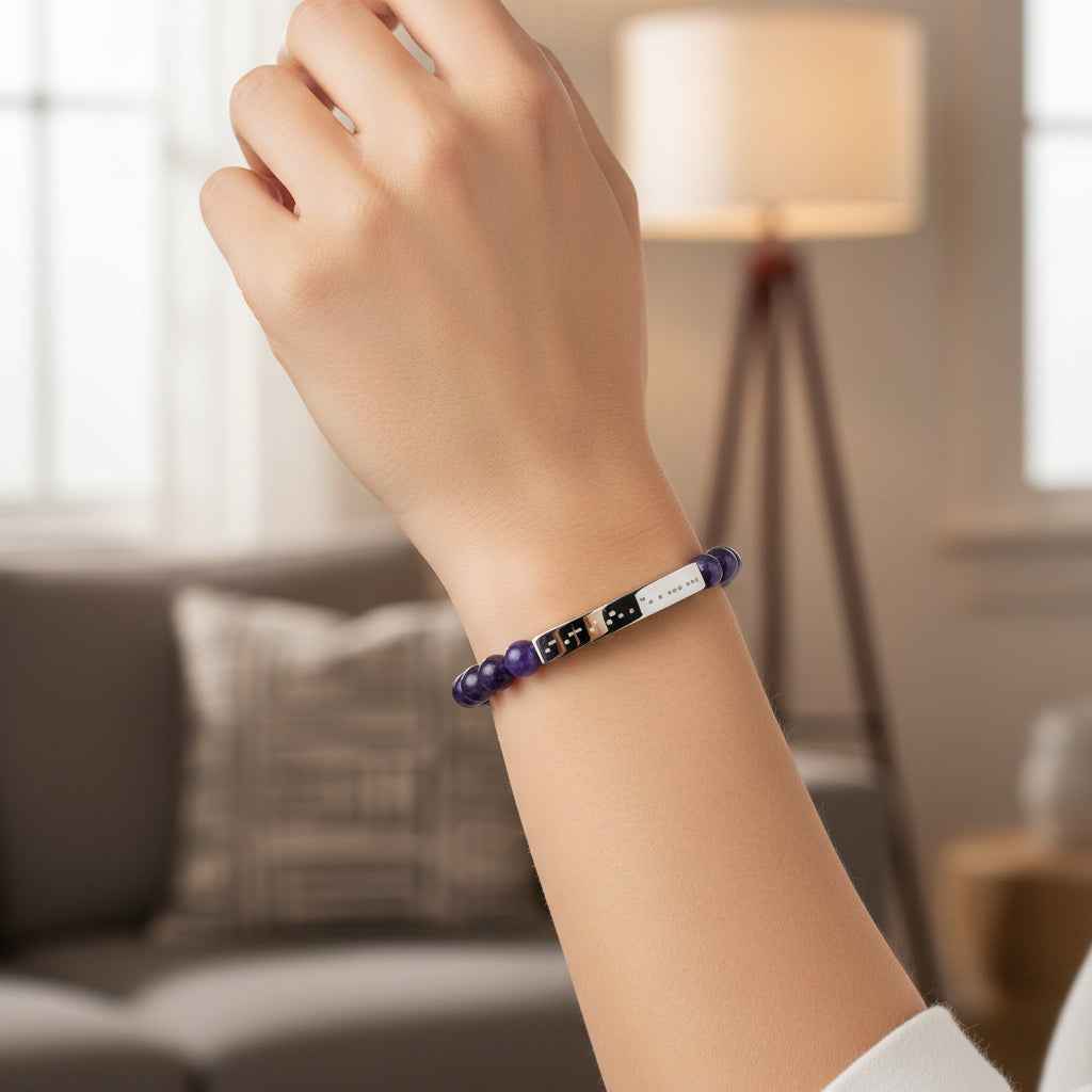 AWARENESS Morse Code Bracelet – Epilepsy Awareness Beaded Bar Bracelet - Jewelry, Bracelets - EpiAl's Shop