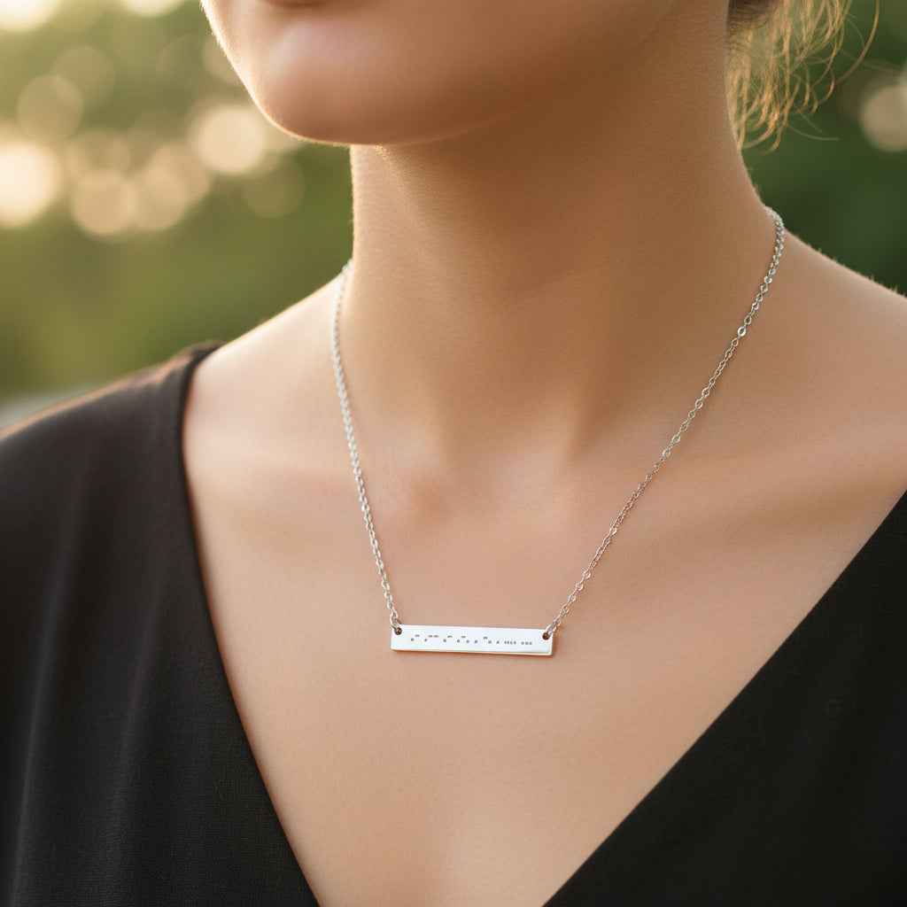 AWARENESS Morse Code Necklace – Epilepsy Awareness Bar Necklace - Jewelry, Necklaces - EpiAl's Shop