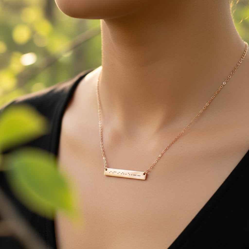 AWARENESS Morse Code Necklace – Epilepsy Awareness Bar Necklace - Jewelry, Necklaces - EpiAl's Shop