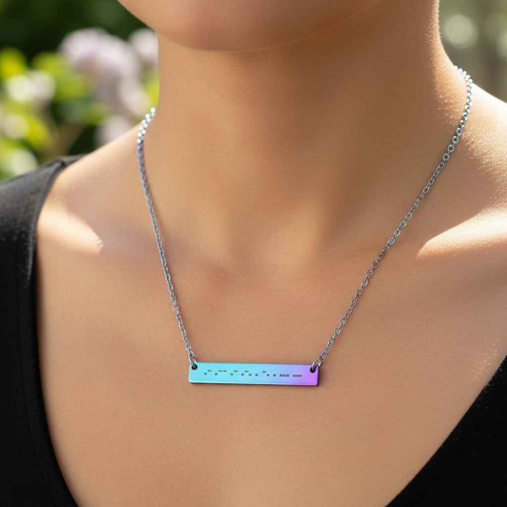AWARENESS Morse Code Necklace – Epilepsy Awareness Bar Necklace - Jewelry, Necklaces - EpiAl's Shop