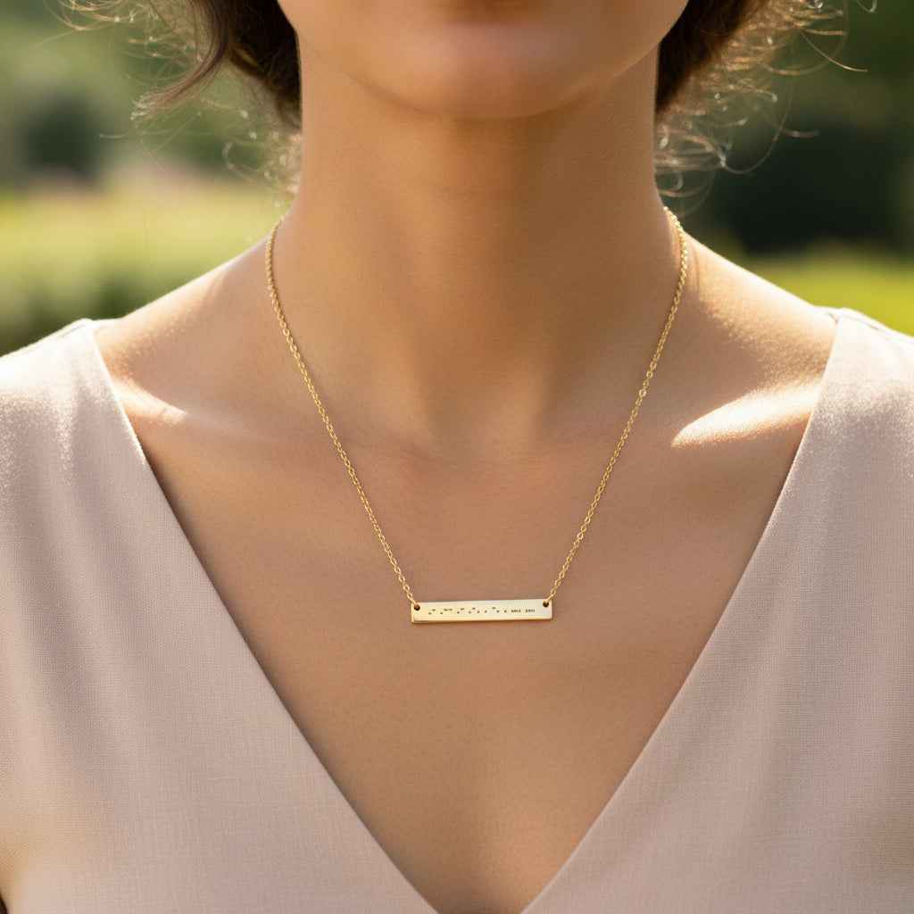 AWARENESS Morse Code Necklace – Epilepsy Awareness Bar Necklace - Jewelry, Necklaces - EpiAl's Shop
