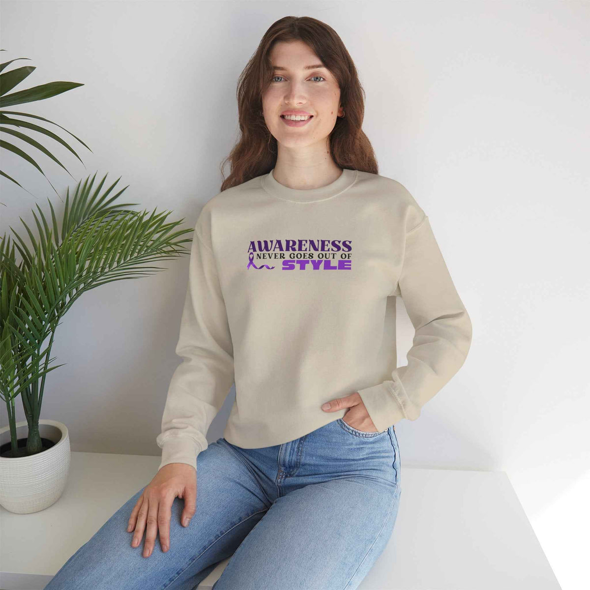 “Awareness Never Goes Out of Style” Embroidered Sweatshirt - Clothing, Unisex, Sweatshirts - EpiAl's Shop