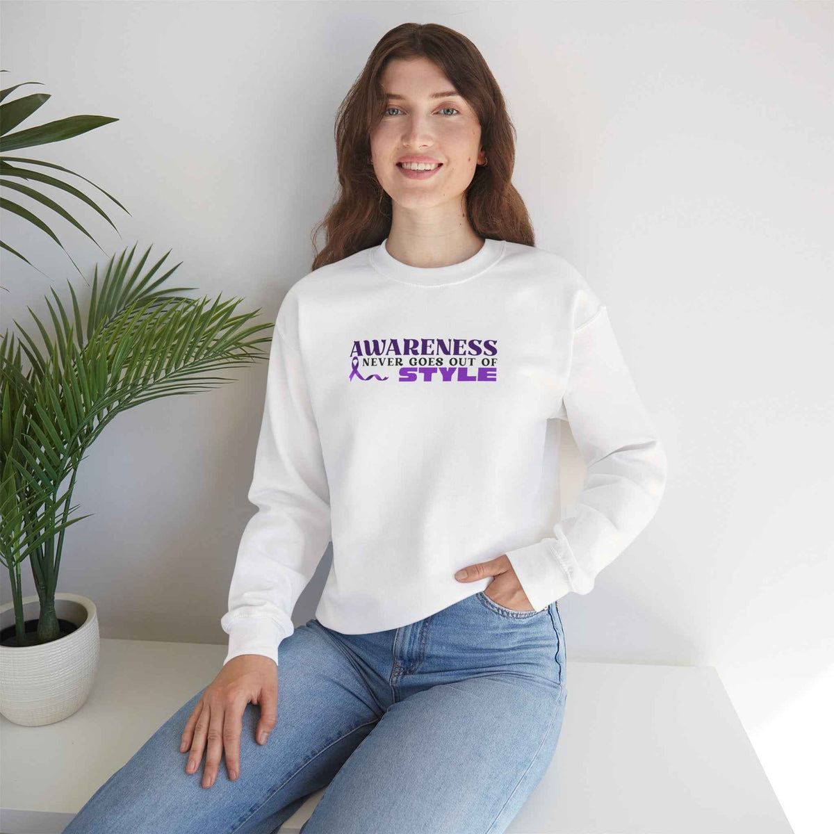 “Awareness Never Goes Out of Style” Embroidered Sweatshirt - Clothing, Unisex, Sweatshirts - EpiAl's Shop