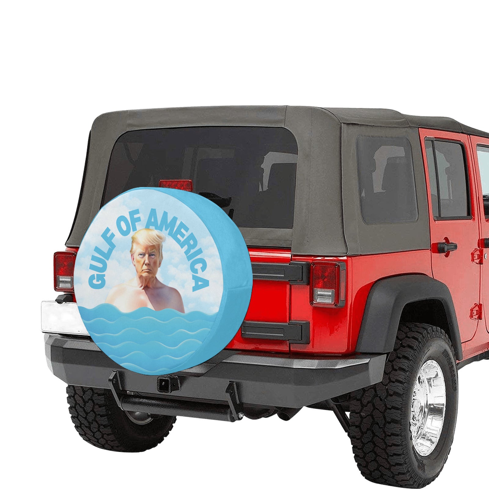 Trump in the Gulf Spare Tire Cover (Small)(15")